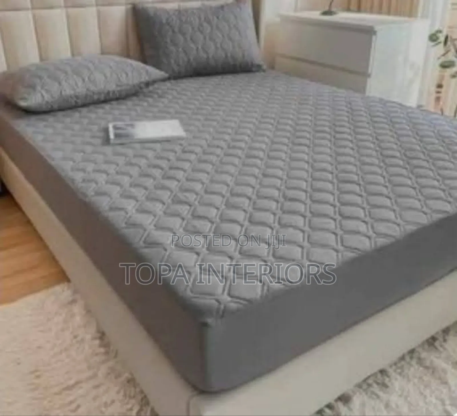 Dark Grey Quilted Waterproof Mattress Covers
