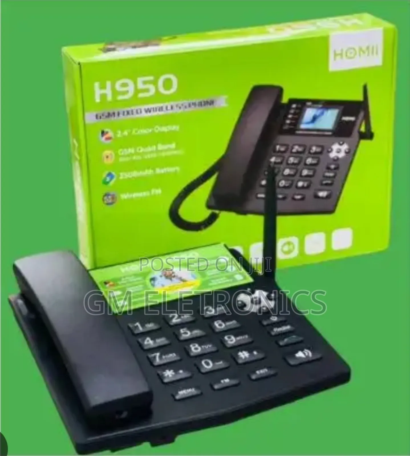 H950 Cordless Landline Telephone With Dual Sim Slot- Rechargeable