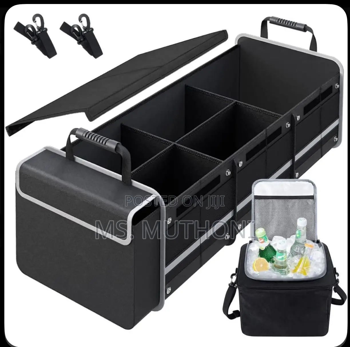 2in1 Collapsible Car Boot Organizer 90cm With Insulated Cooler Bag -