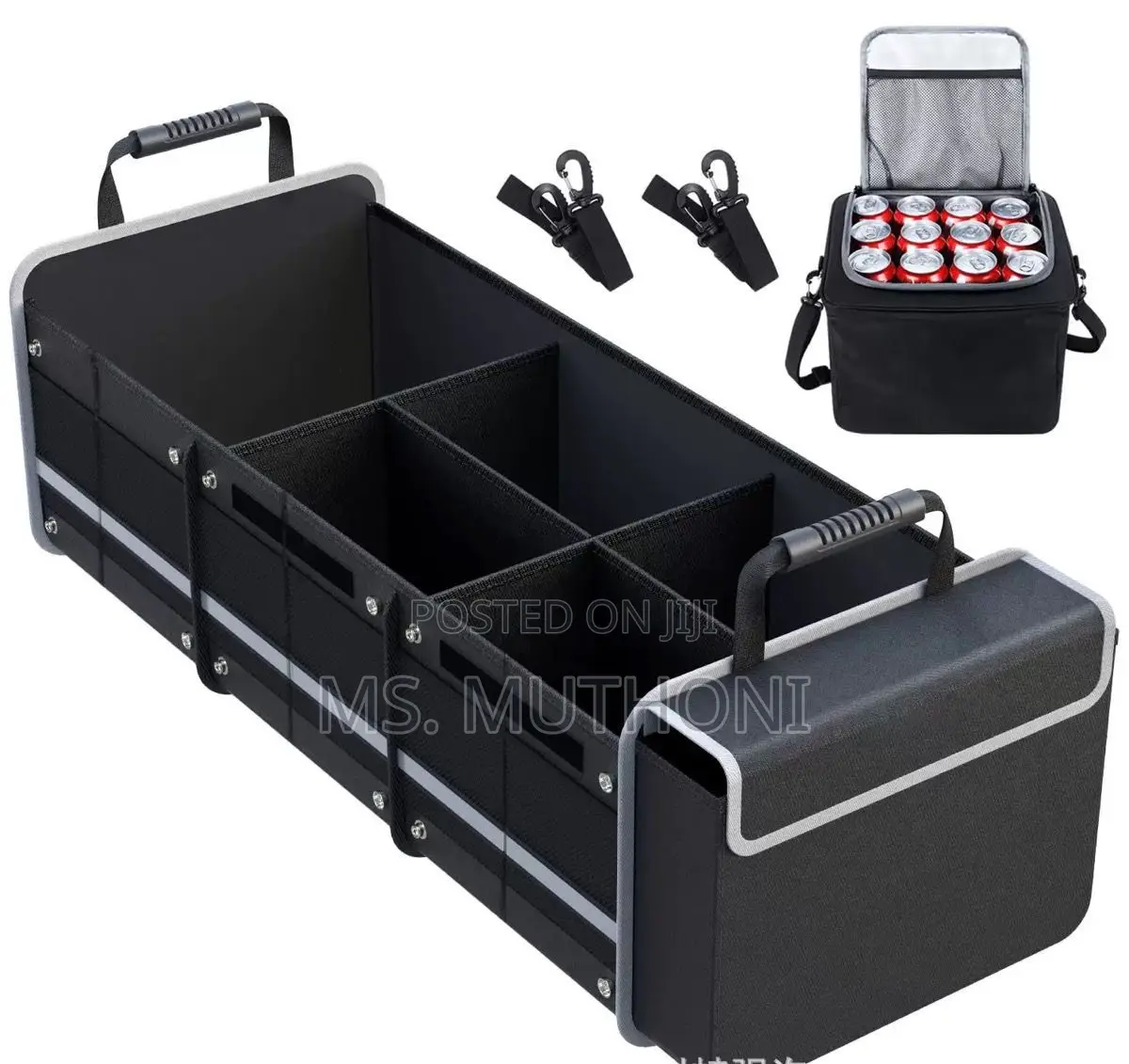 2in1 Collapsible Car Boot Organizer 90cm With Insulated Cooler Bag -