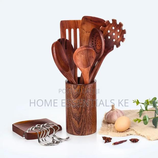 8pc Acacia High Quality Bamboo Cooking Set - thumbnail 3