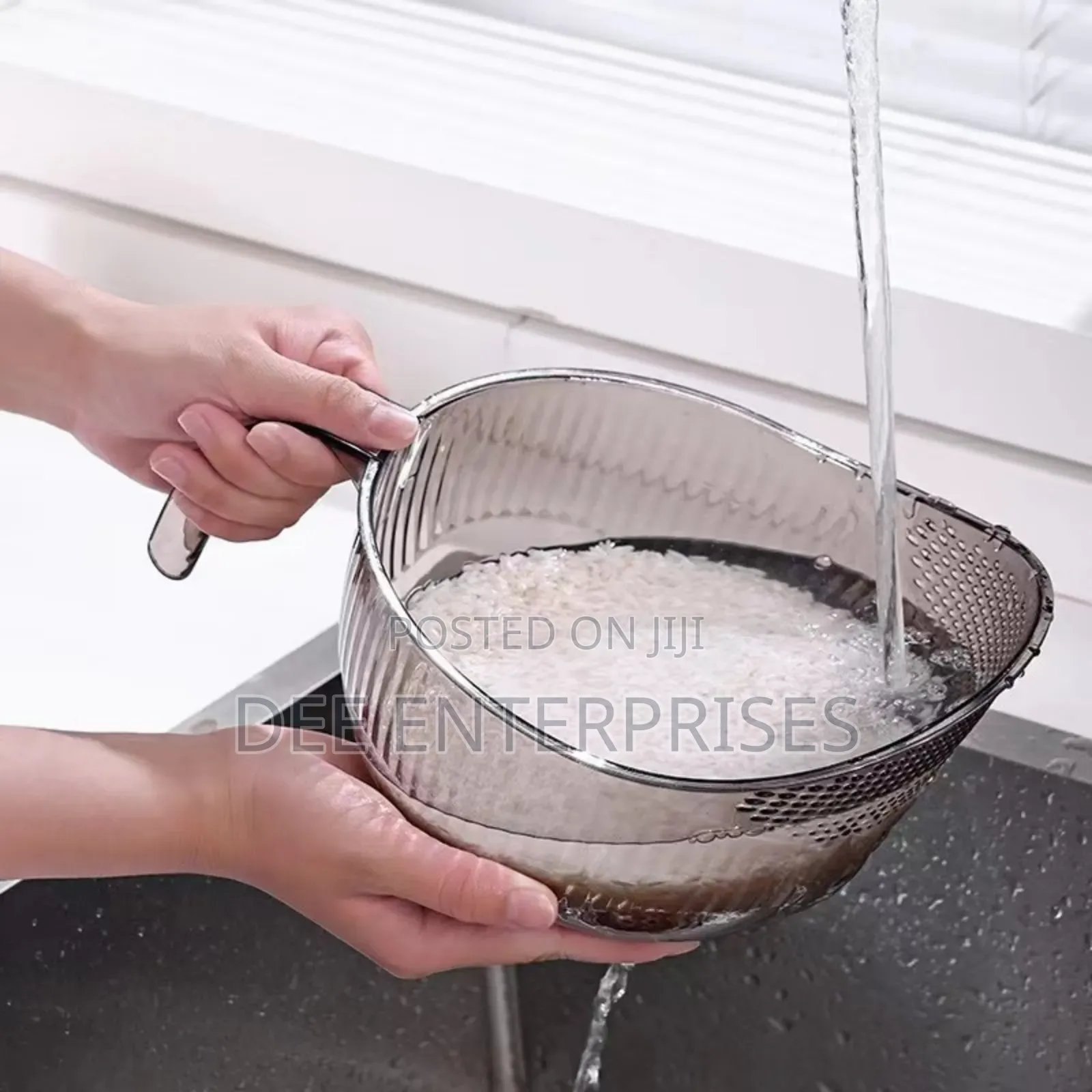 Acrylic Rice Washing Bowl/ Colander .