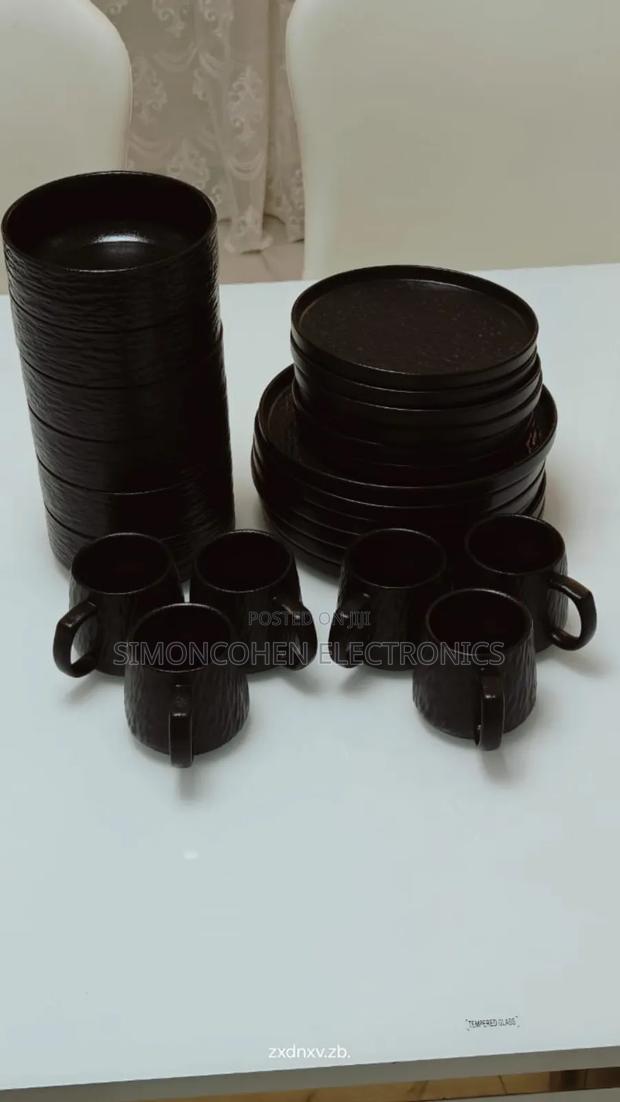 24pcs Black Ceramic Dinner Set - main view
