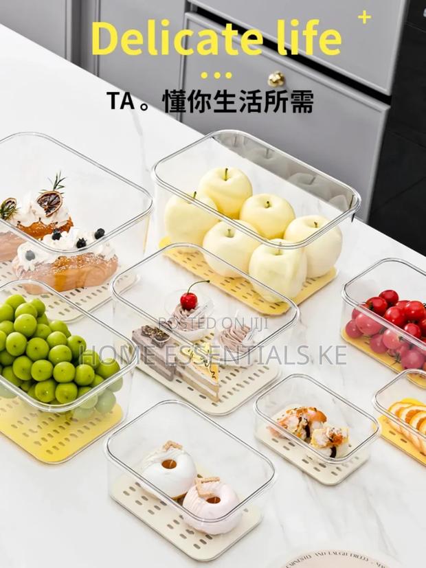 4pc Stackable Food Grade Fridge Storage Organizer 
Cream White
 - thumbnail 3