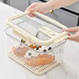 4pc Stackable Food Grade Fridge Storage Organizer 
Cream White
