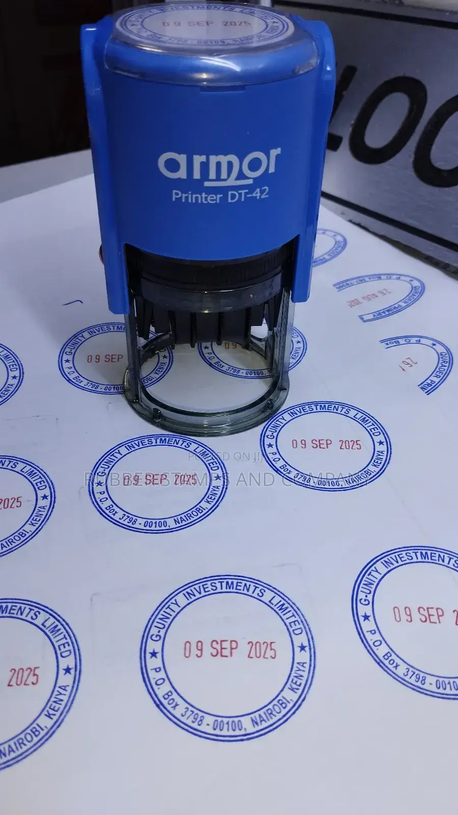 42mm by 42mm Self Inking Company Rubber Stamp