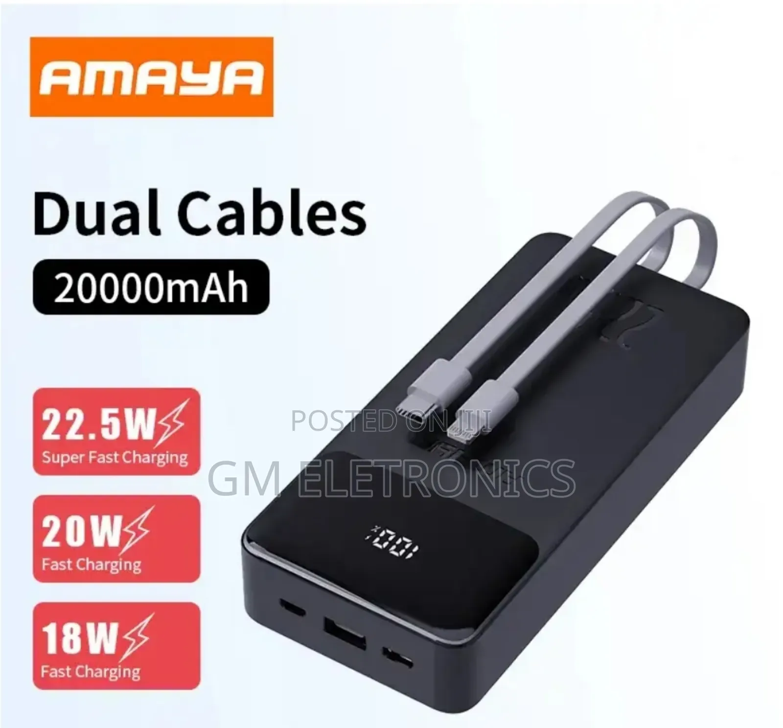 Amaya Apw-13 Powerbank 20000mah 22.5w Super Fast Charging With 2 Lines