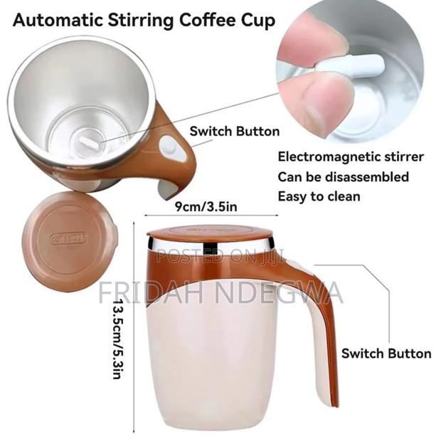 Aaa Battery Powered 380ml Stainless Steel Magnetic Stirring Cup