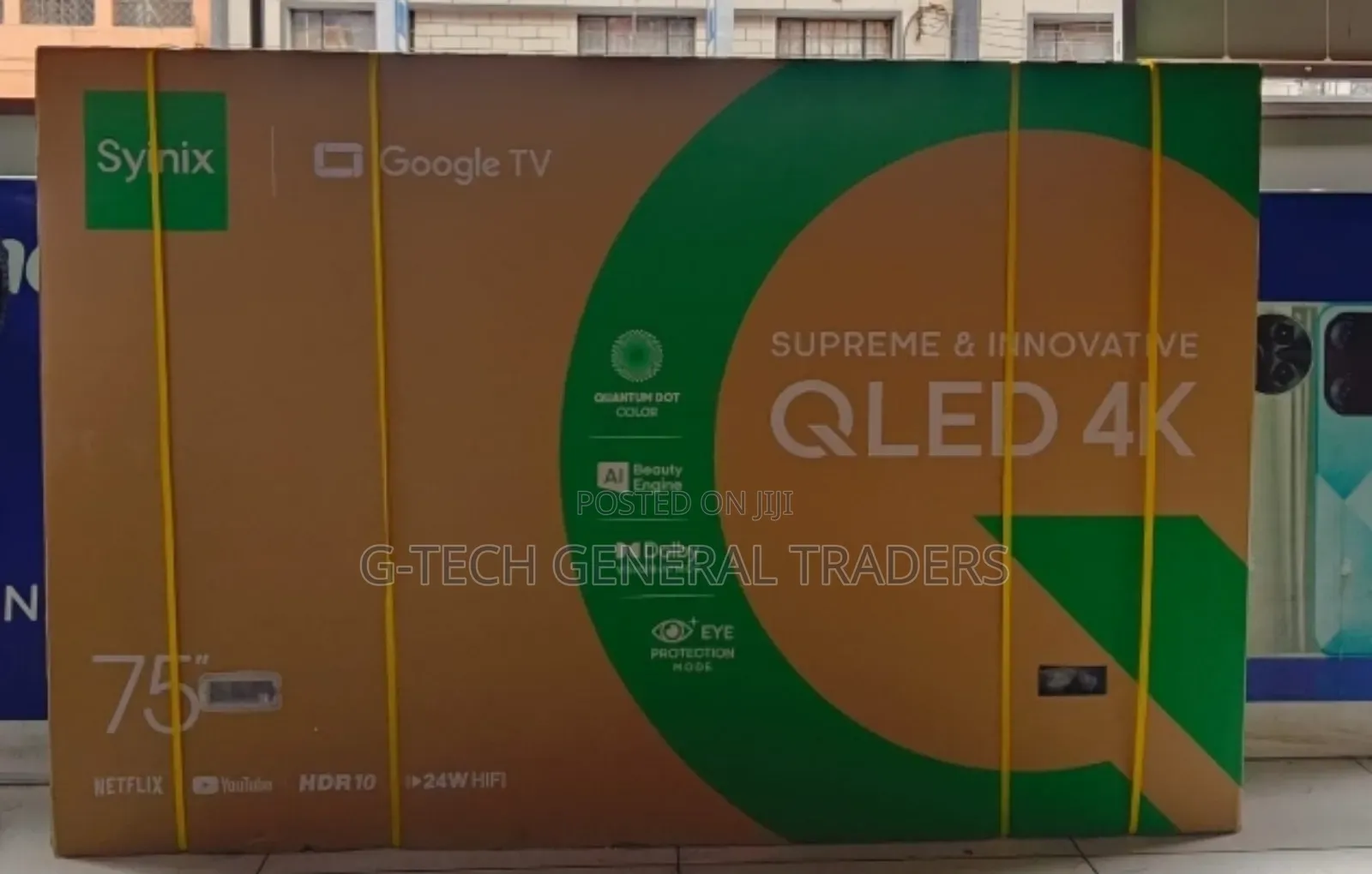 Syinix 75inch Qled 4k Frameless Tv, Youtube, Netflix Tv