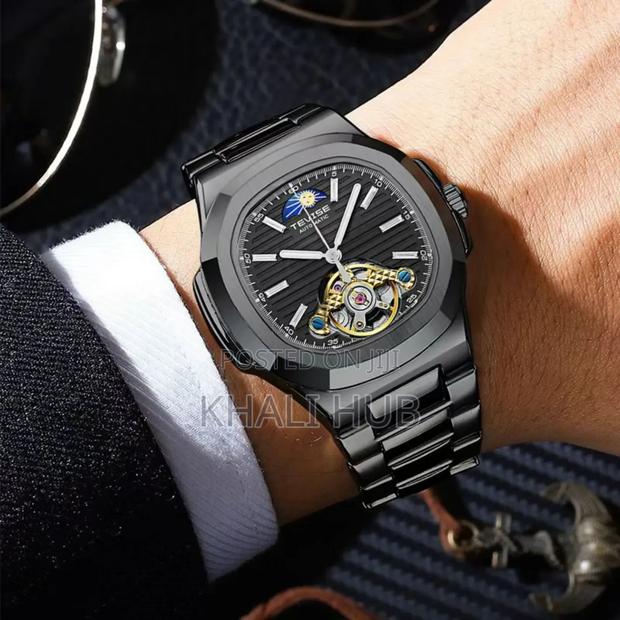 Tevise Automatic Watch Tevise Black Automatic Watch Ith Moonphse