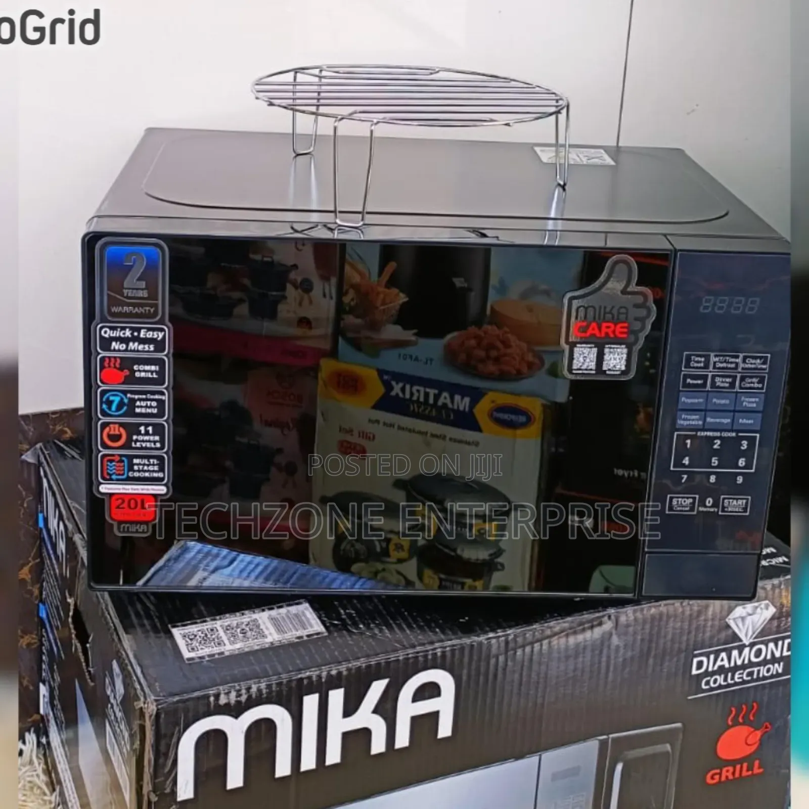 Mika Microwave Oven, 20l, Digital, With Grill Silver Child's Lock 