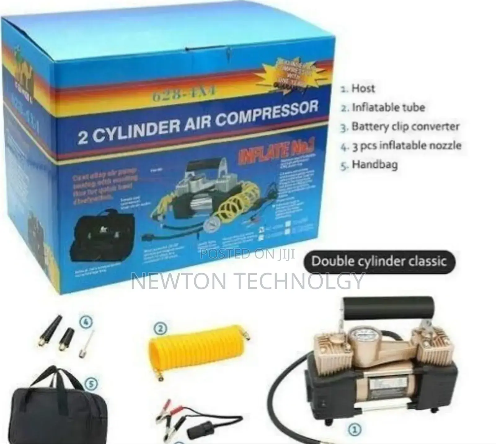 Portable Air Double Cylinder Compressor -Heavy Duty