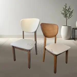 Dining Chair; Curve-Back Leather Dining Chair