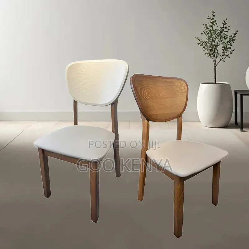 Dining Chair; Curve-Back Leather Dining Chair