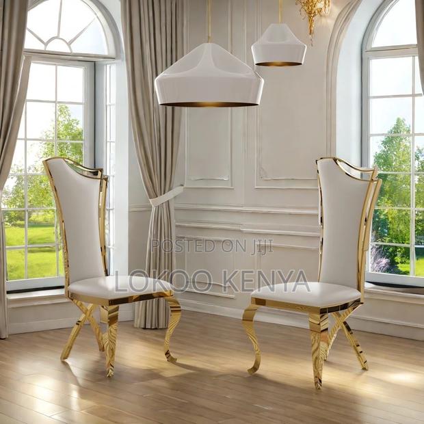 Dining Set : 6-Seater Golden Leg Modern Dining Set - thumbnail 4