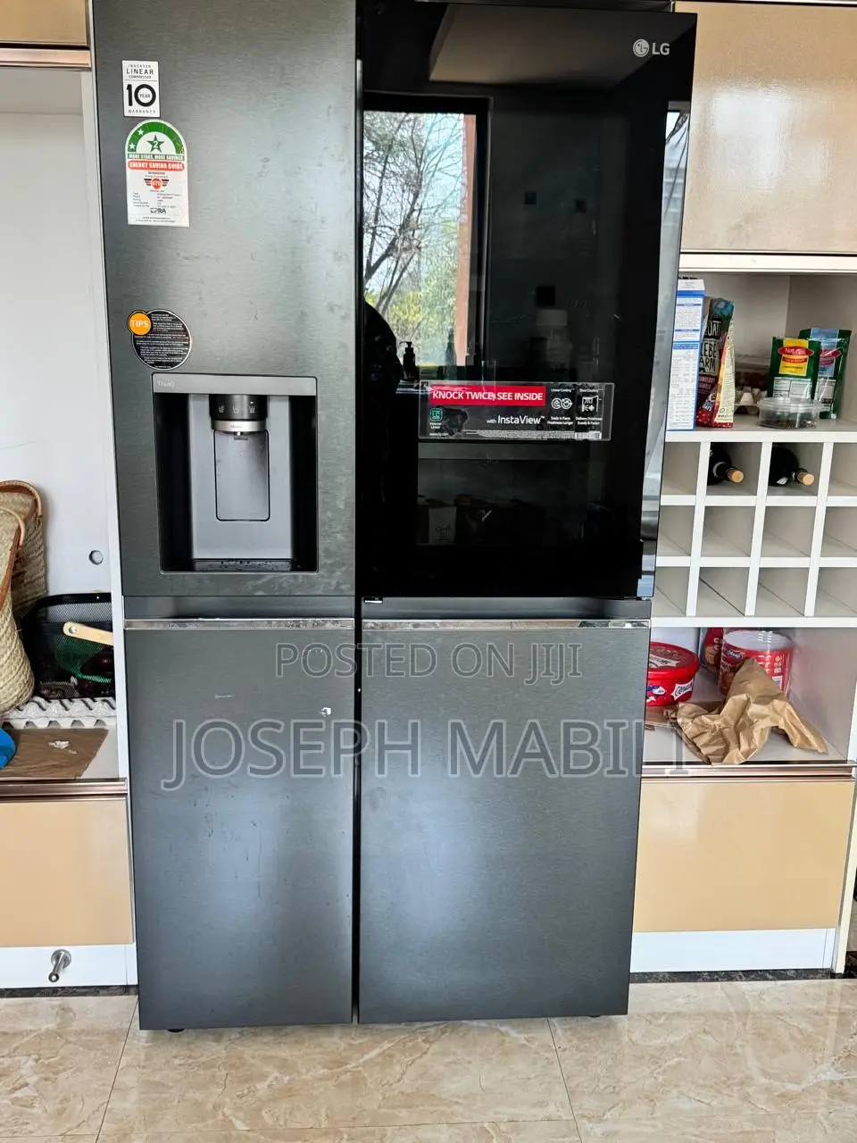 Lg Side Byside Fridge, 35l - Knock Knock,Water Dispenser, Black Friday
