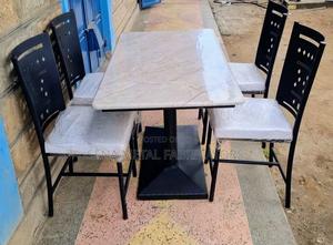 Marble Look Dining Set With 4 Chairs. - thumbnail 2