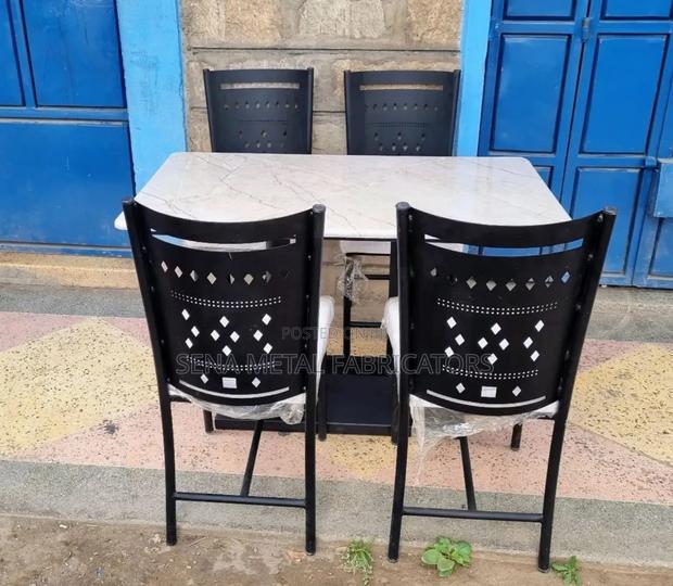 Marble Look Dining Set With 4 Chairs. - thumbnail 4