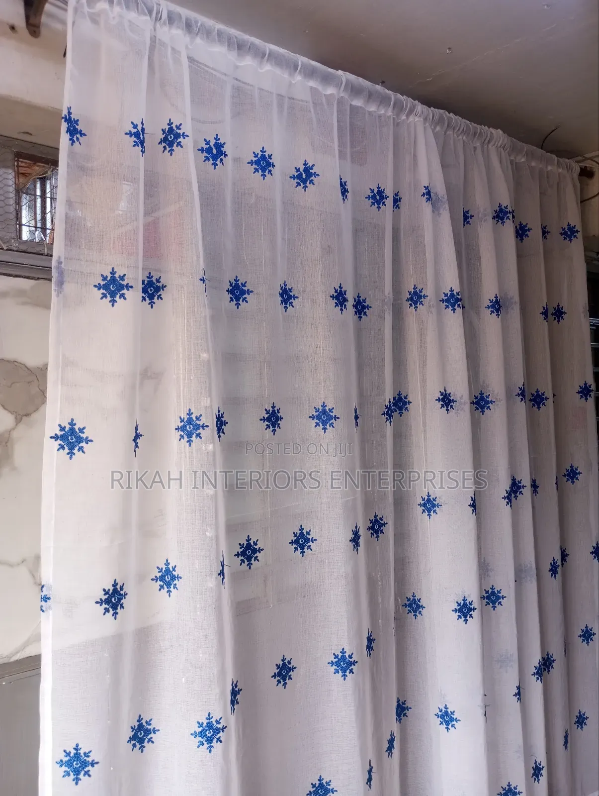 Blue Detailed Sheer