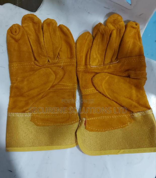 Yellow Leather Gloves 10" - thumbnail 2