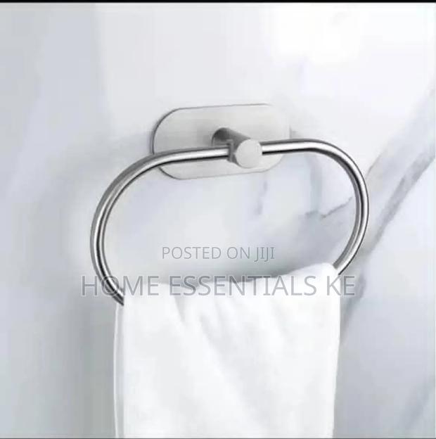 Self Adhesive Towel Ring Towel Holder* Black Silver - thumbnail 2