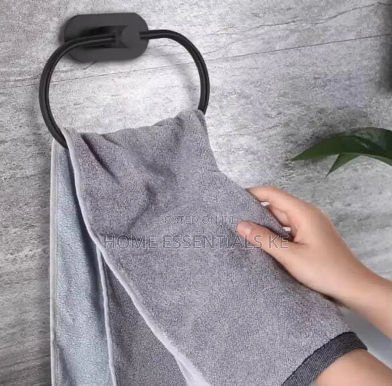 Self Adhesive Towel Ring Towel Holder* Black Silver