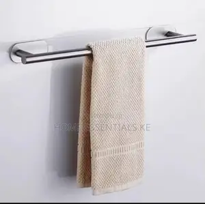*Self-Adhesive Towel Bar*Black Silver.