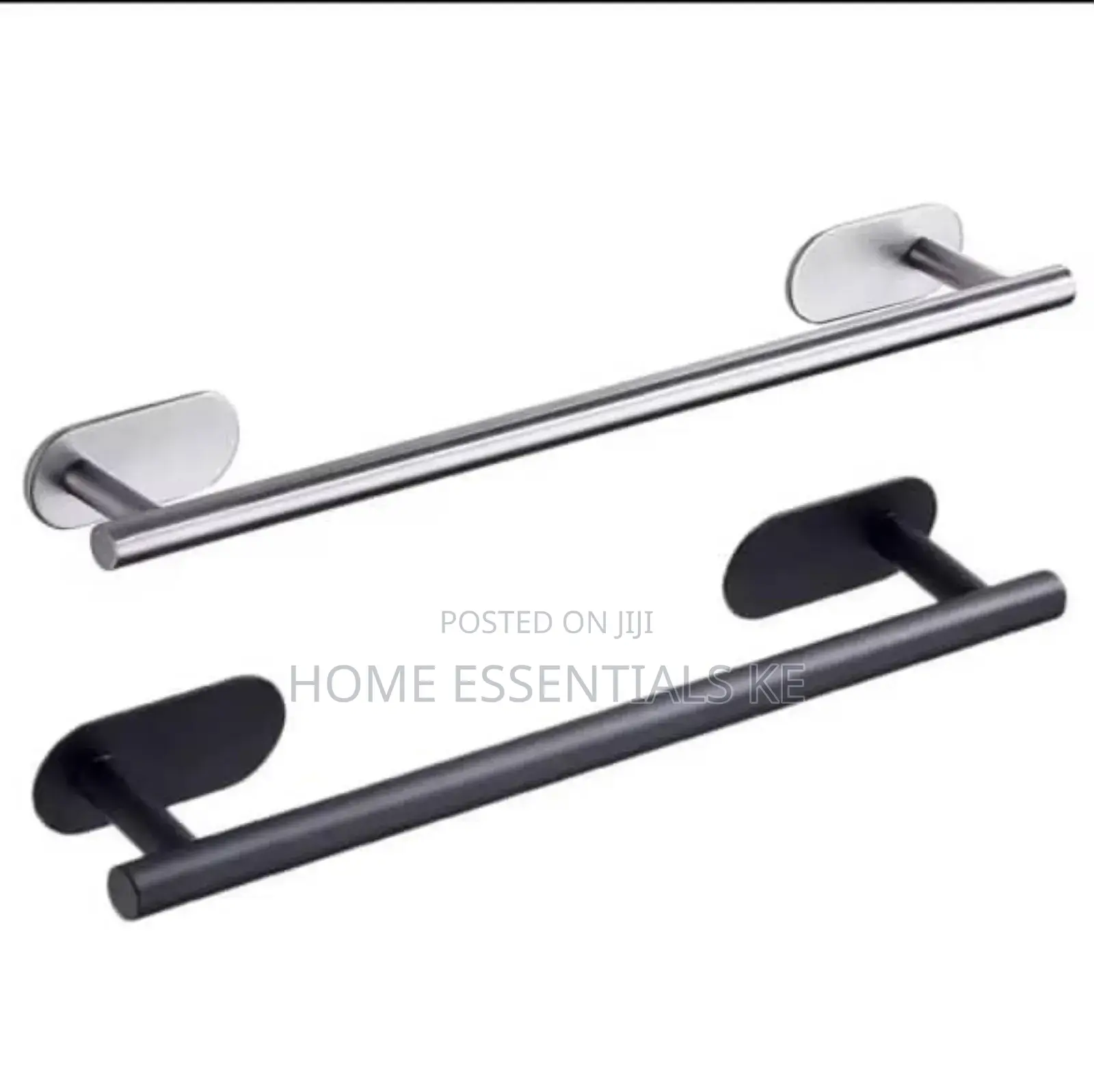 *Self-Adhesive Towel Bar*Black Silver.