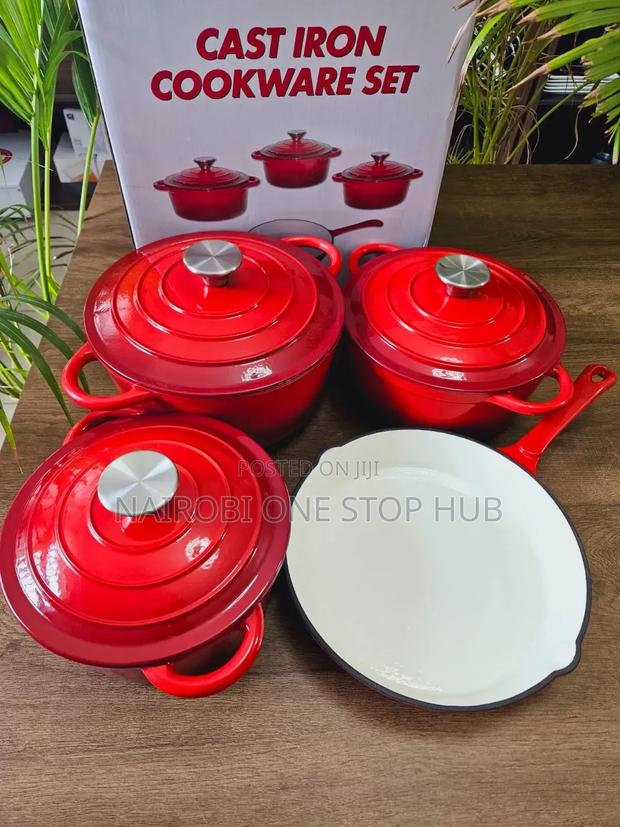 11pcs Enarmel Cast Iron Heavy Duty Cooking Pots - main view