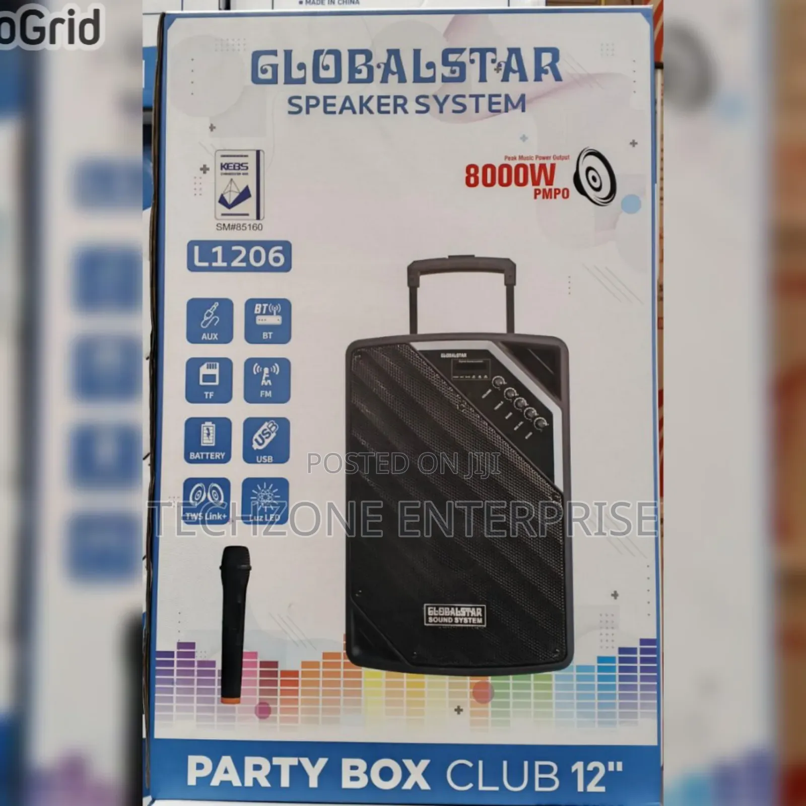 Globalstar Portable Club 12 Inches Trolley Portable Speaker System 
