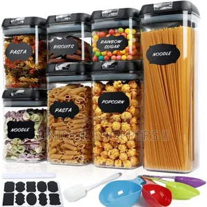 Acrylic 7pcs Set Food Containers 
 Comes With Measuring Cups,