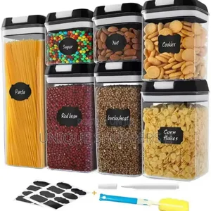 Acrylic 7pcs Set Food Containers 
 Comes With Measuring Cups,
