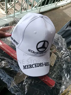 Mercedes Benz Logo Printed Summer White Caps