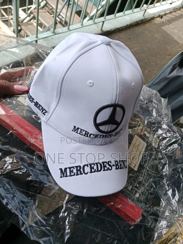 Mercedes Benz Logo Printed Summer White Caps - main view