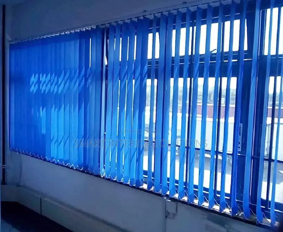 Blue Privacy Vertical Blinds