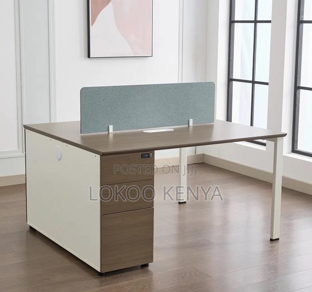 Office Desk : 2-Person MDF Corner Office Desk