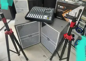 New Public Address System With Ev Wooden Speakers and 8chanels Mixer