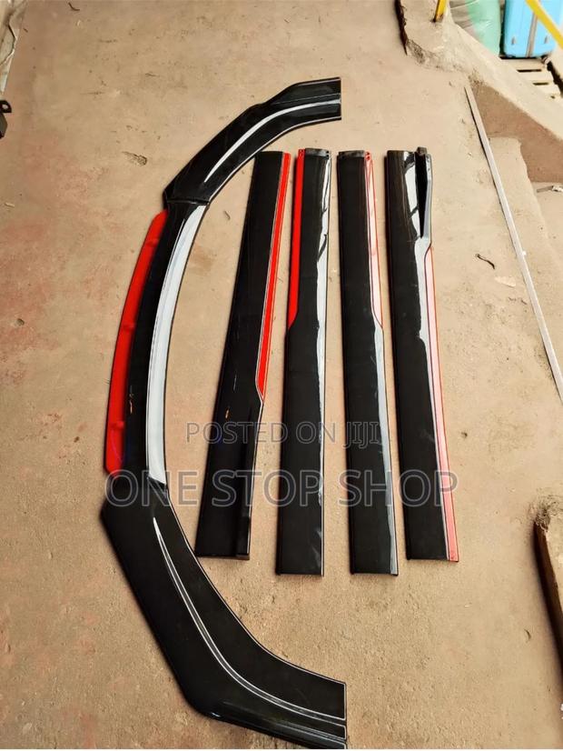 Matchy Gloss Black With Red Side Skirt With Front Lip