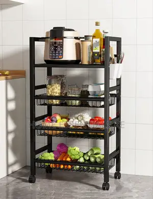 Multi-Layer Metallic Kitchen Storage Rack