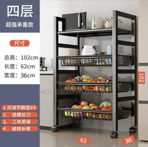 Multi-Layer Metallic Kitchen Storage Rack