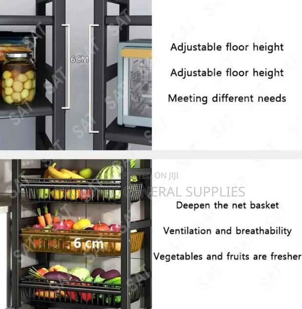 Multi-Layer Metallic Kitchen Storage Rack - thumbnail 4