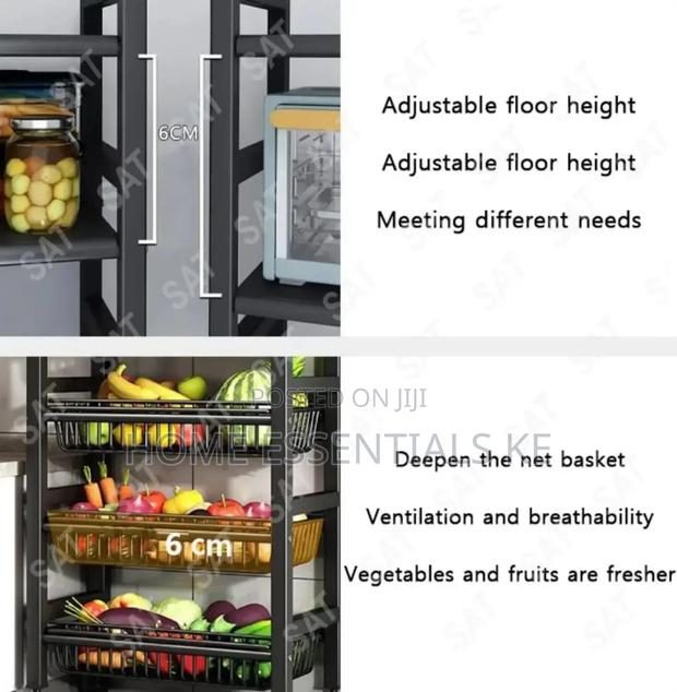 Multi-Layer Metallic Kitchen Storage Rack - thumbnail 3