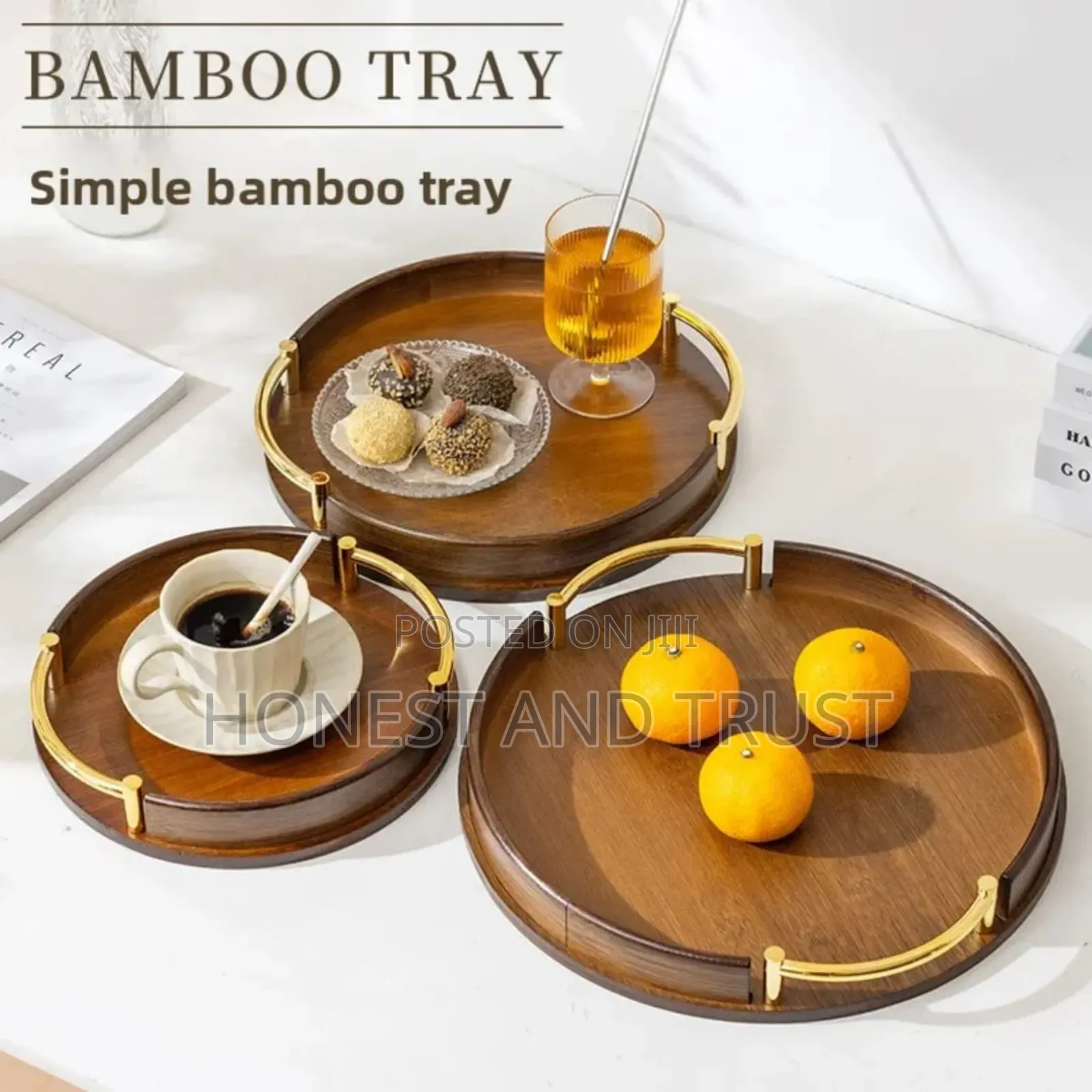 3 Piece Bamboo Tray