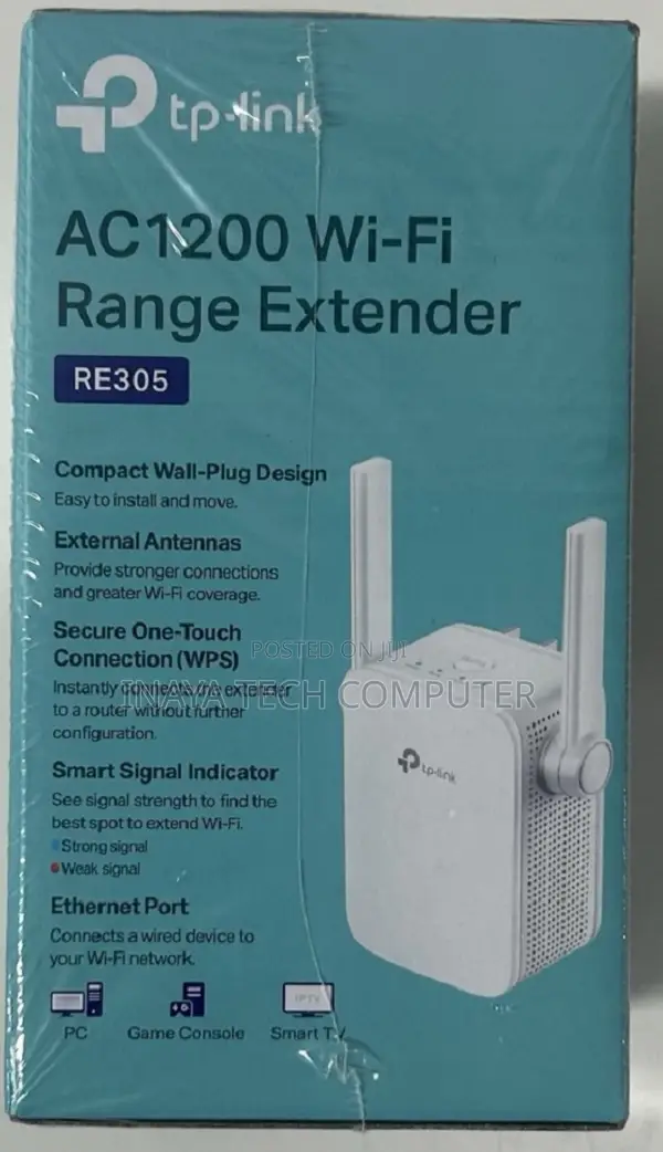 Tp-Link Ac1200 Wireless N Wall Plugged Range Extender Re305