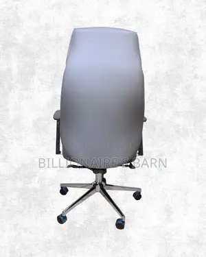 Heavy-Duty Grey Executive Leather Office Chair | Tilt Lock Mechanism