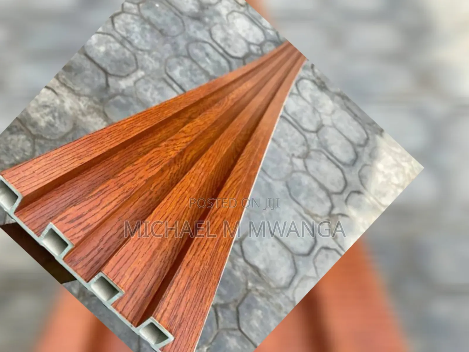 Brown WPC Fluted Wall Panel