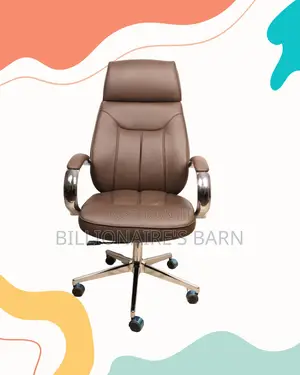 Brown Executive Leather Office Chair (Adjustable) — Moving Fast
