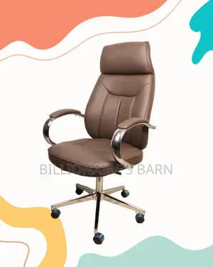 Brown Executive Leather Office Chair (Adjustable) — Moving Fast