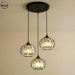 Crystal Led Pendant Lights for Dining Room Living Room Nordic Black