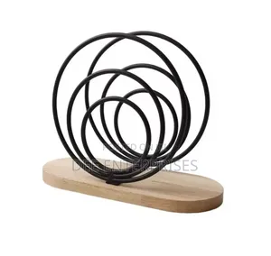 Elegant Metal Napkin Holders With Wooden Base